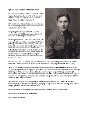A preview of a PDF biography for Easdon, Leonard